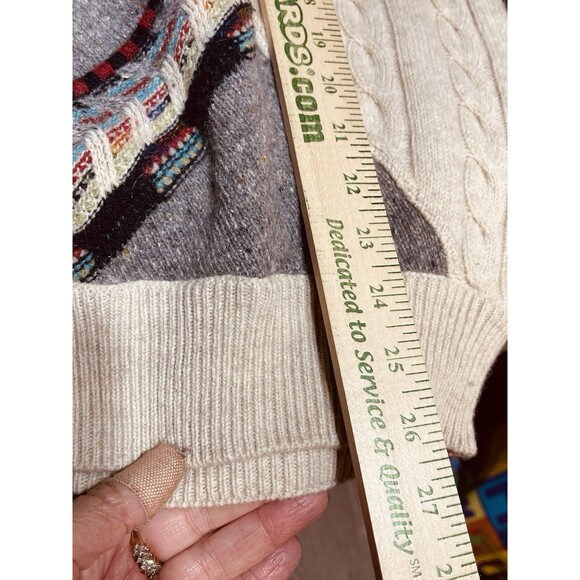 Point Multicolor Knit Sweater Unique Unisex Sz L56 - Picture 6 of 6